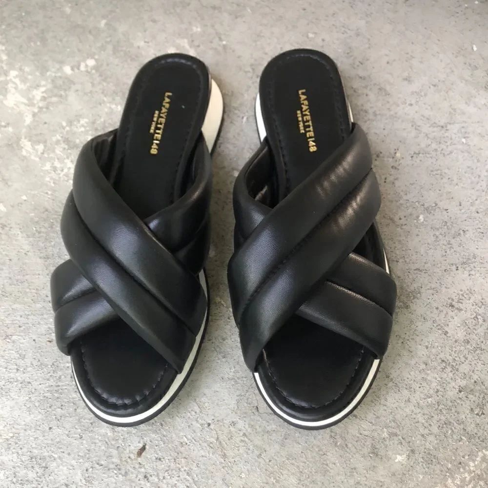 Lafayette 148 Perle Black slides